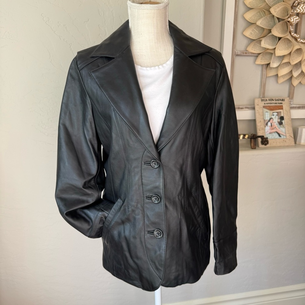 Wilsons‎ Leather Women's Black Genuine Leather Jacket Blazer Size M